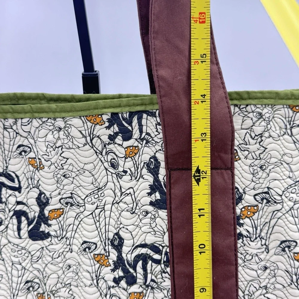 Diisney Parks Quilted Tote Bag With Bambi Flower &Thumper!! Mushroom CottageCore